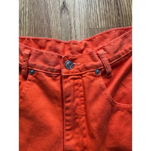 90s Traffic High Waisted Bright Orange Shorts size S - Picture 6 of 7